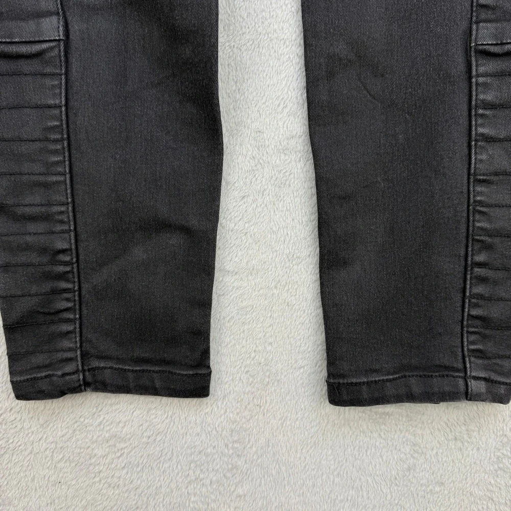 Free People Jeans Womens 26‎ Black Moto Stitch Skinny Denim Charcoal
